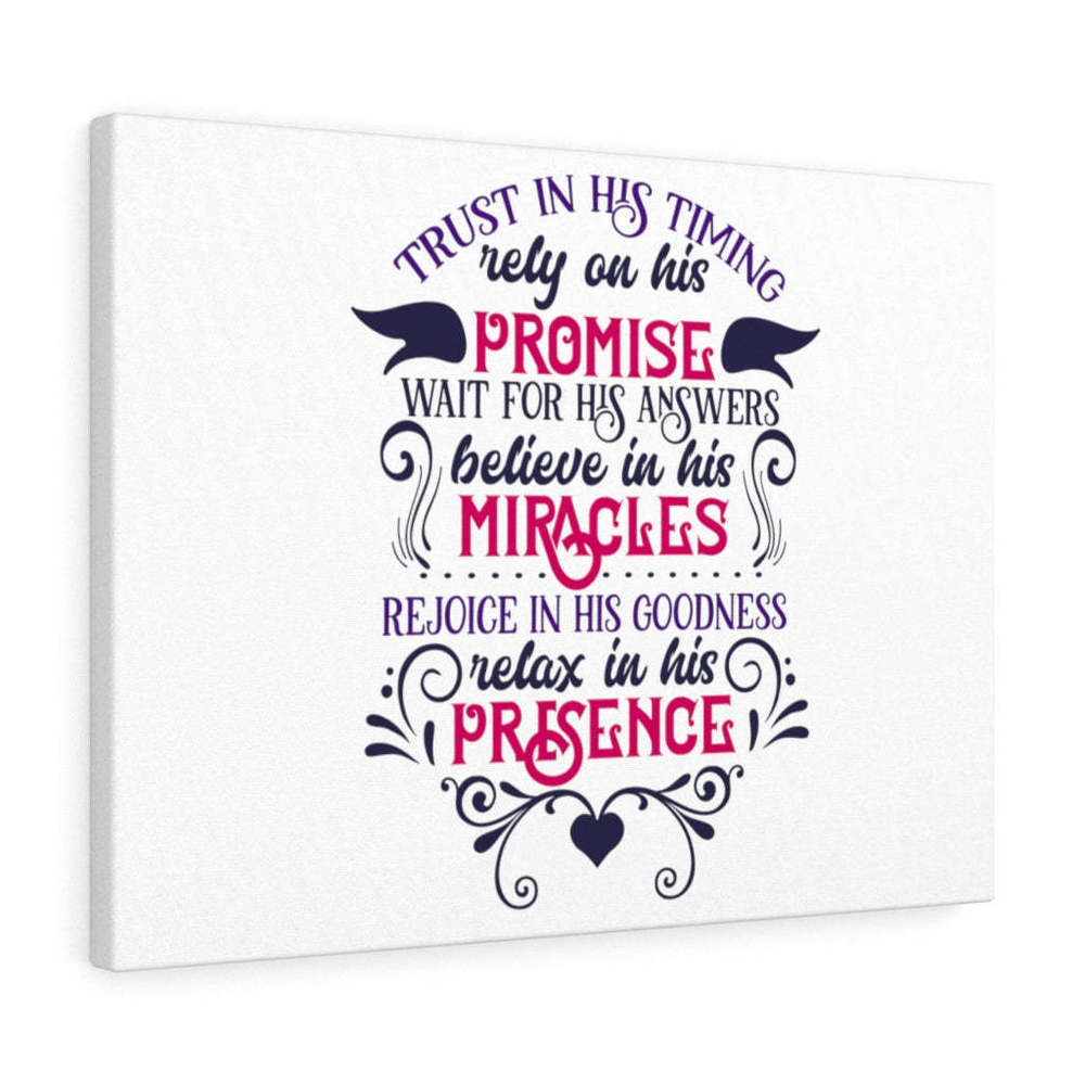 Scripture Sign  His Timing Bible Verse Canvas Christian Wall Art Ready to Hang